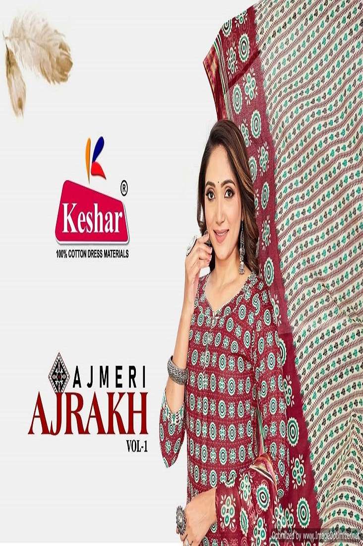 Keshar Ajrakh Vol-1 series 1001-1010 heavy cotton suit