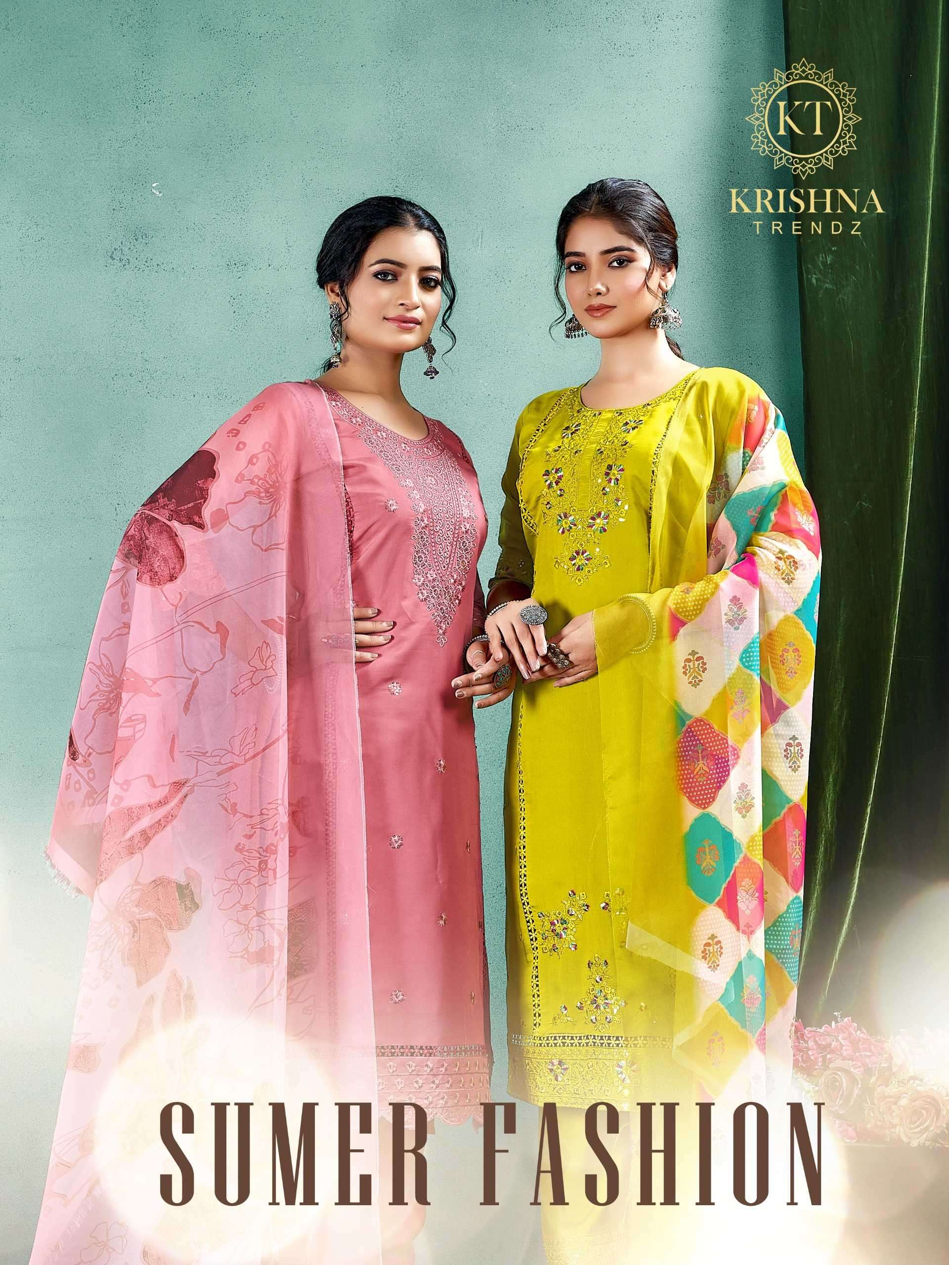 krishna trendz sumer fashion vol 1 series 1001-1006 roman silk readymade suit 