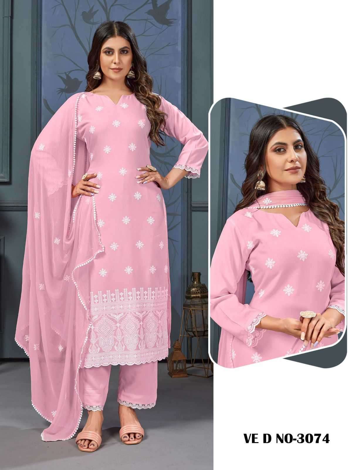 ladies flavour 3073 - 3076 Heavy Rayon With Shifali Work readymade suit 