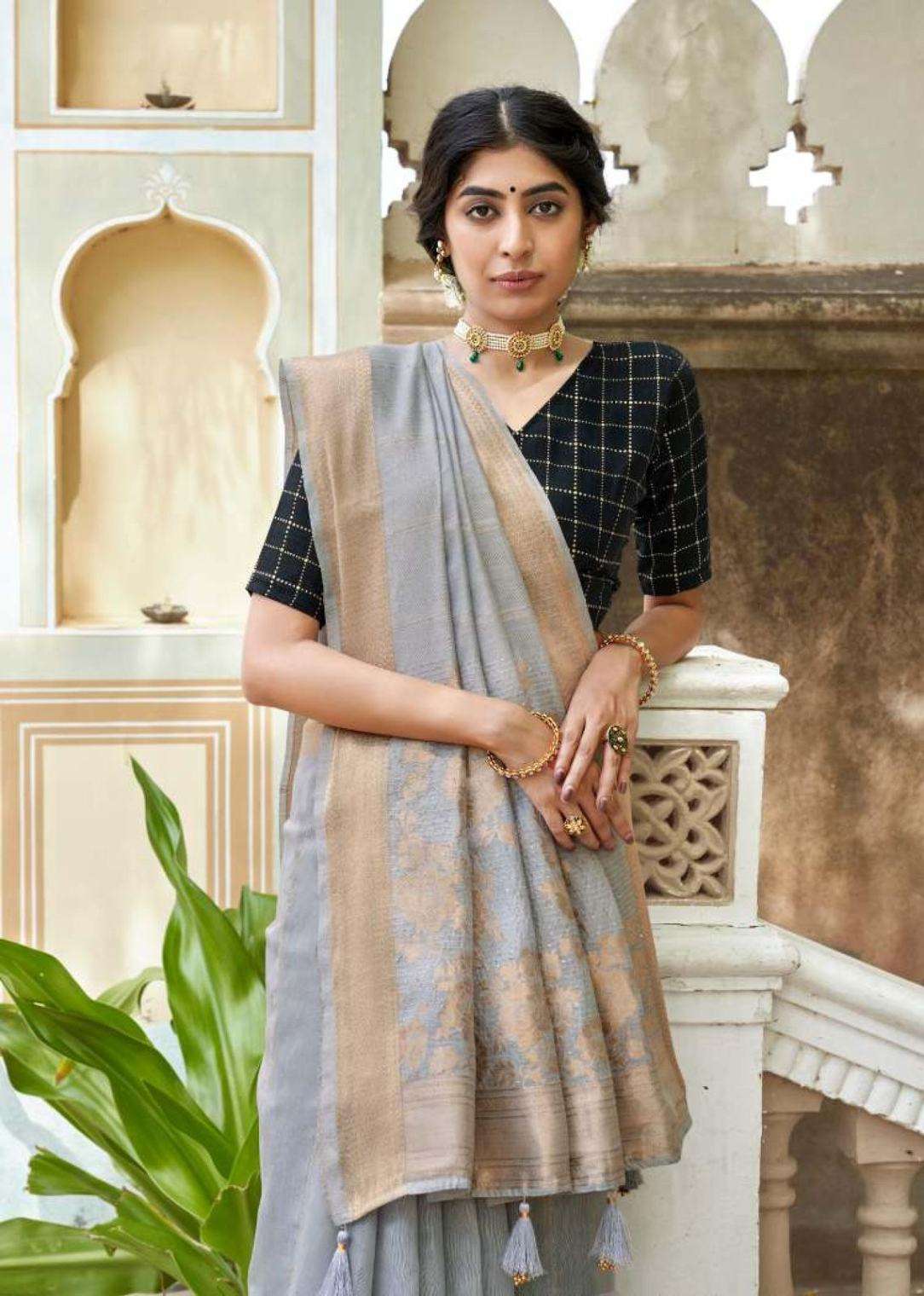  LT Fabrics ANANTA-02 designer  Linen Silk saree