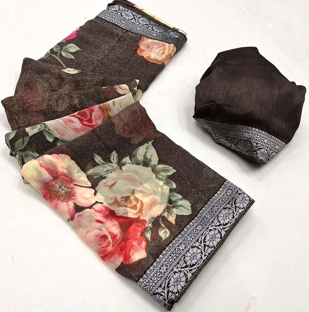 LT Fabrics LIZAA designer HEAVY GEORGETTE saree