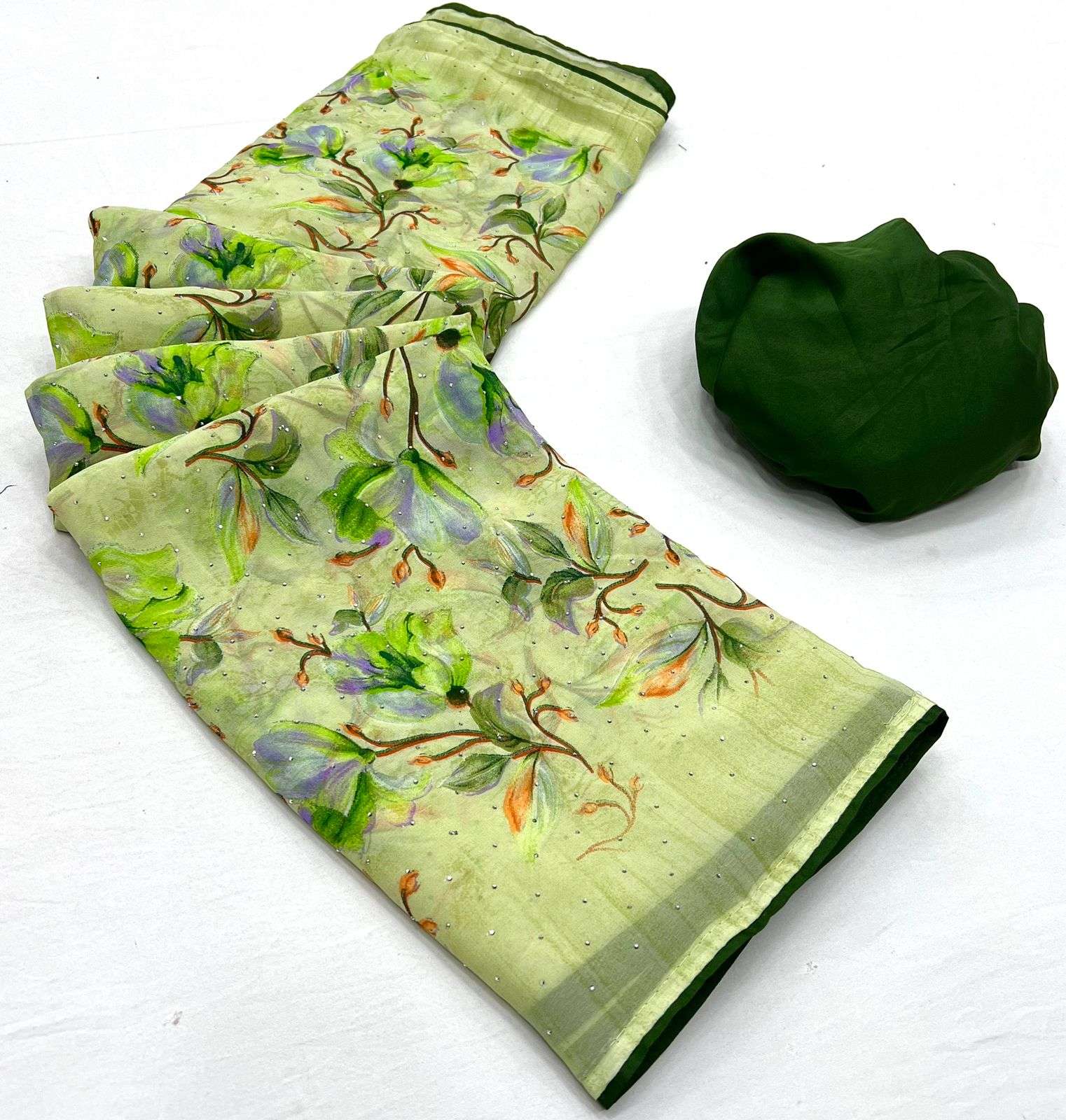 LT Fabrics MONAA designer GEORGETTE saree WITH BEAUTIFUL STONE WORK 