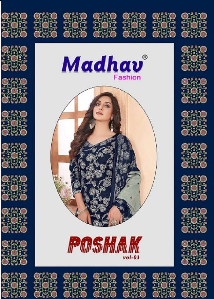 Madhav Poshak Vol-1 series 1001-1010 Pure Cotton suit