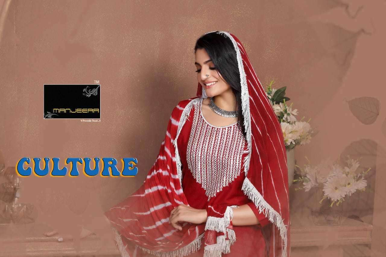 manjeera culture series 101-108 Two tone with heavy work readymade suit 