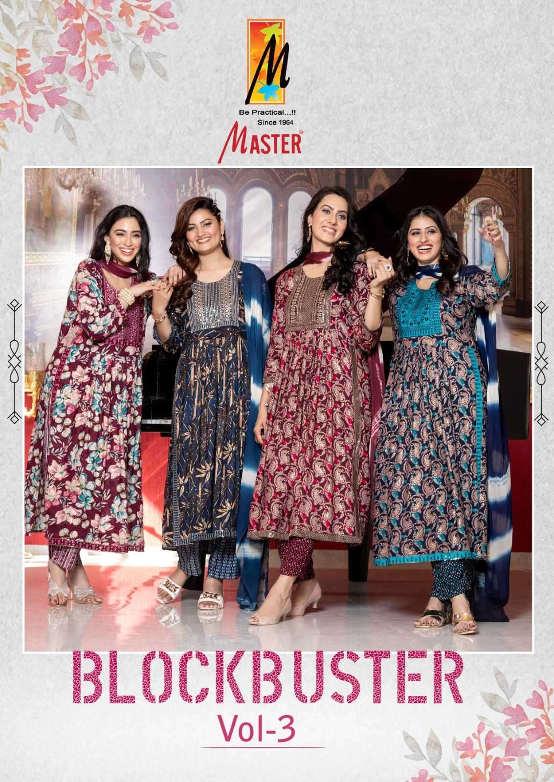master block buster vol 3 series 301-308 rayon readymade suit 