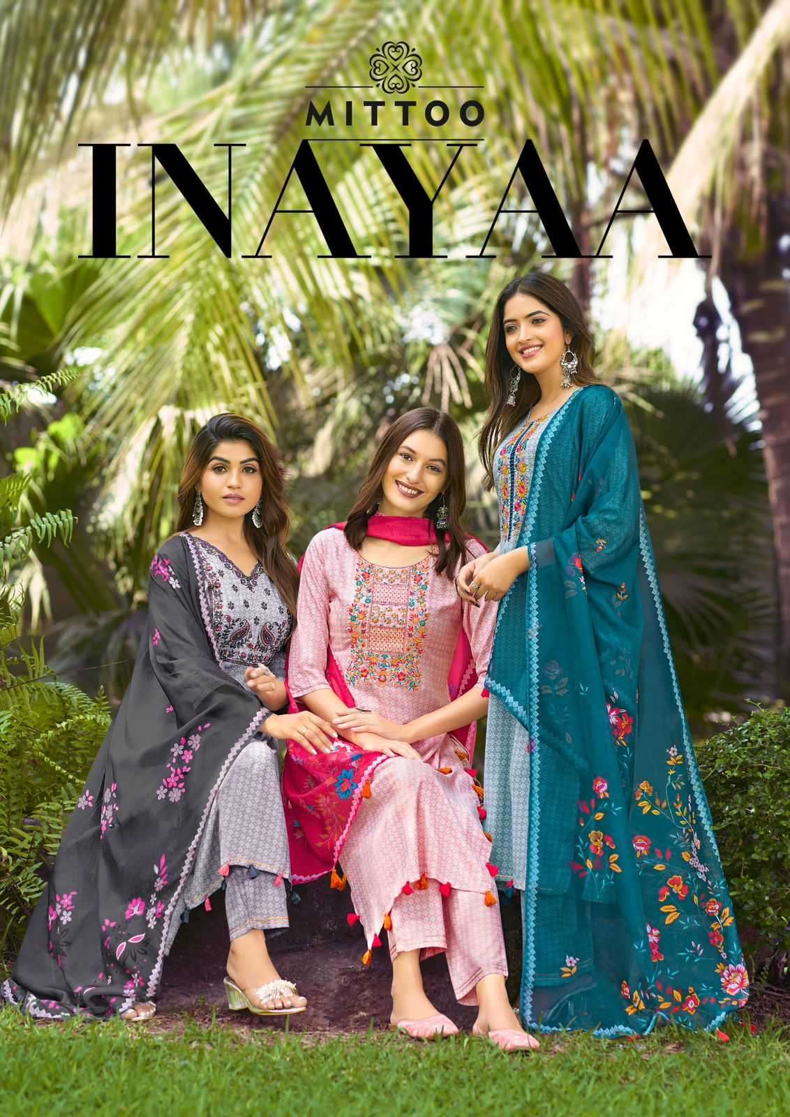 mittoo innaya series 1001-1004 Rayon Print readymade suit 