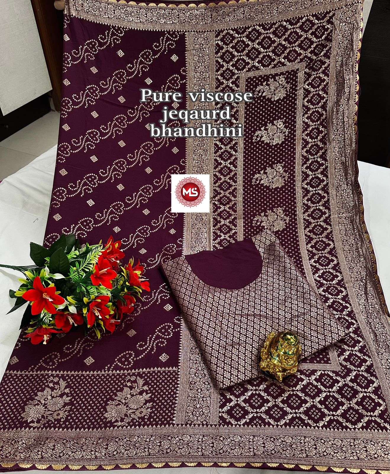MS BRAND Beautiful viscose zcard zari weaving c.Pallu lehriya silk saree......🥻
