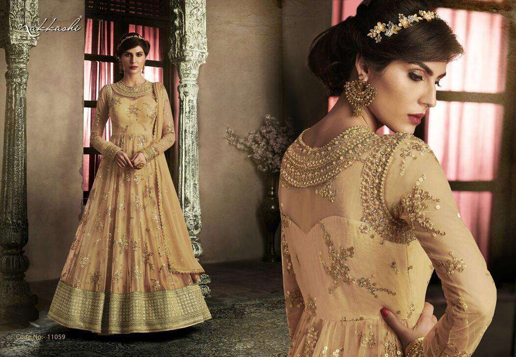 nakkashi designer fancy anarkali suit on sale 