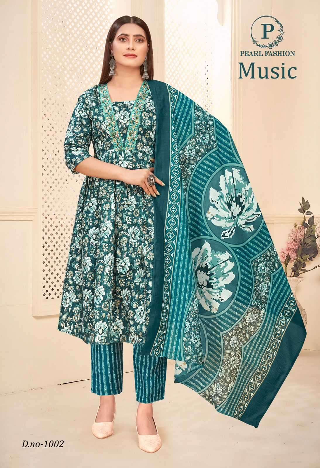 pearl music series 1001-1010 Chanderi Cotton readymade suit