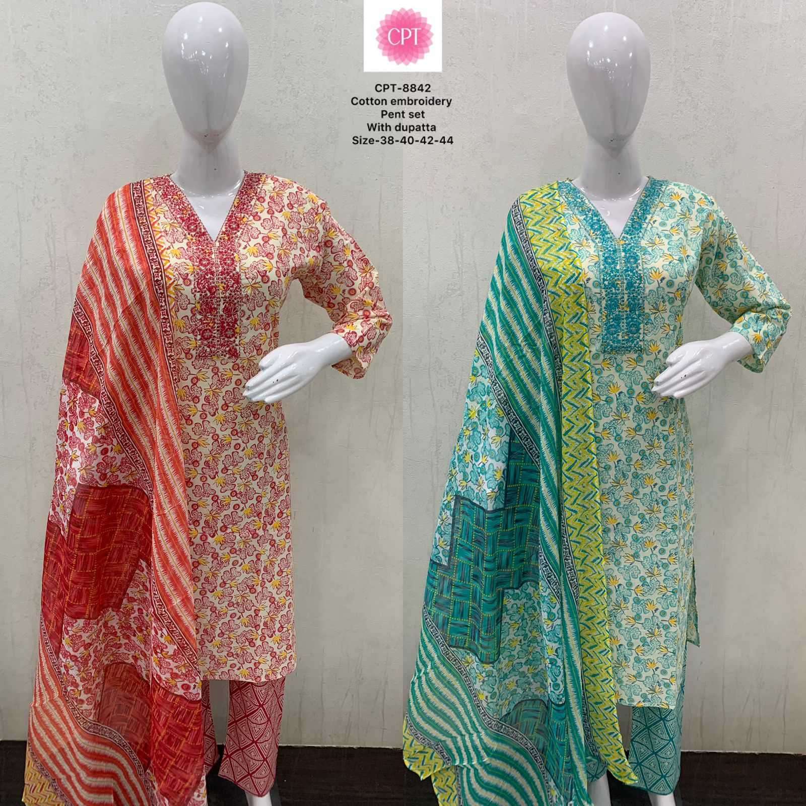 pr cotton embroidery 3 pcs comfortable full stitch salwar kameez 