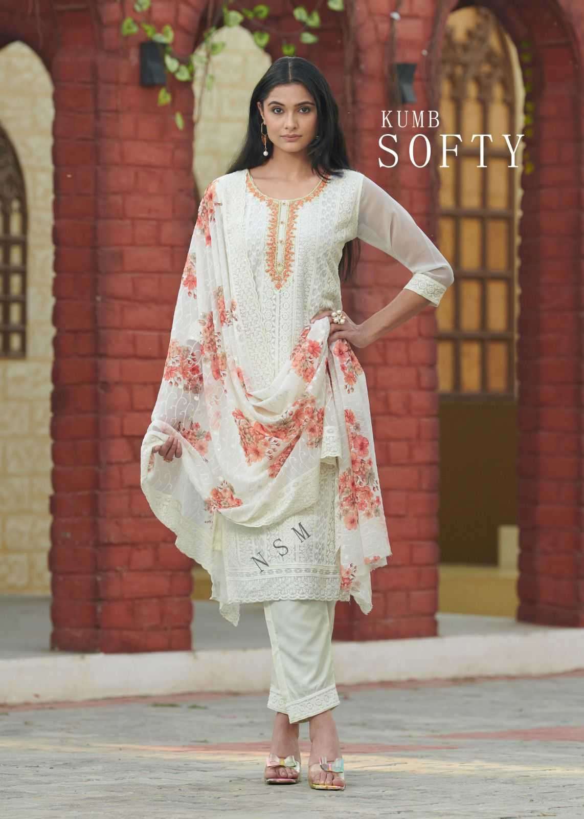 pr kumb softy series 1258-1261 heavy georgette wholesale readymade salwar kameez in surat