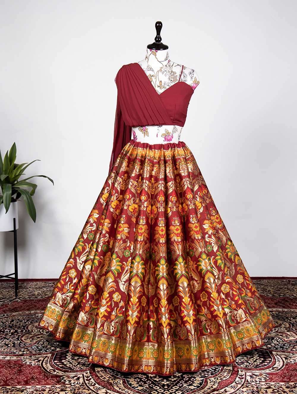 pr nnk2018blk Banarasi silk Zari Weaving Work Lehenga 