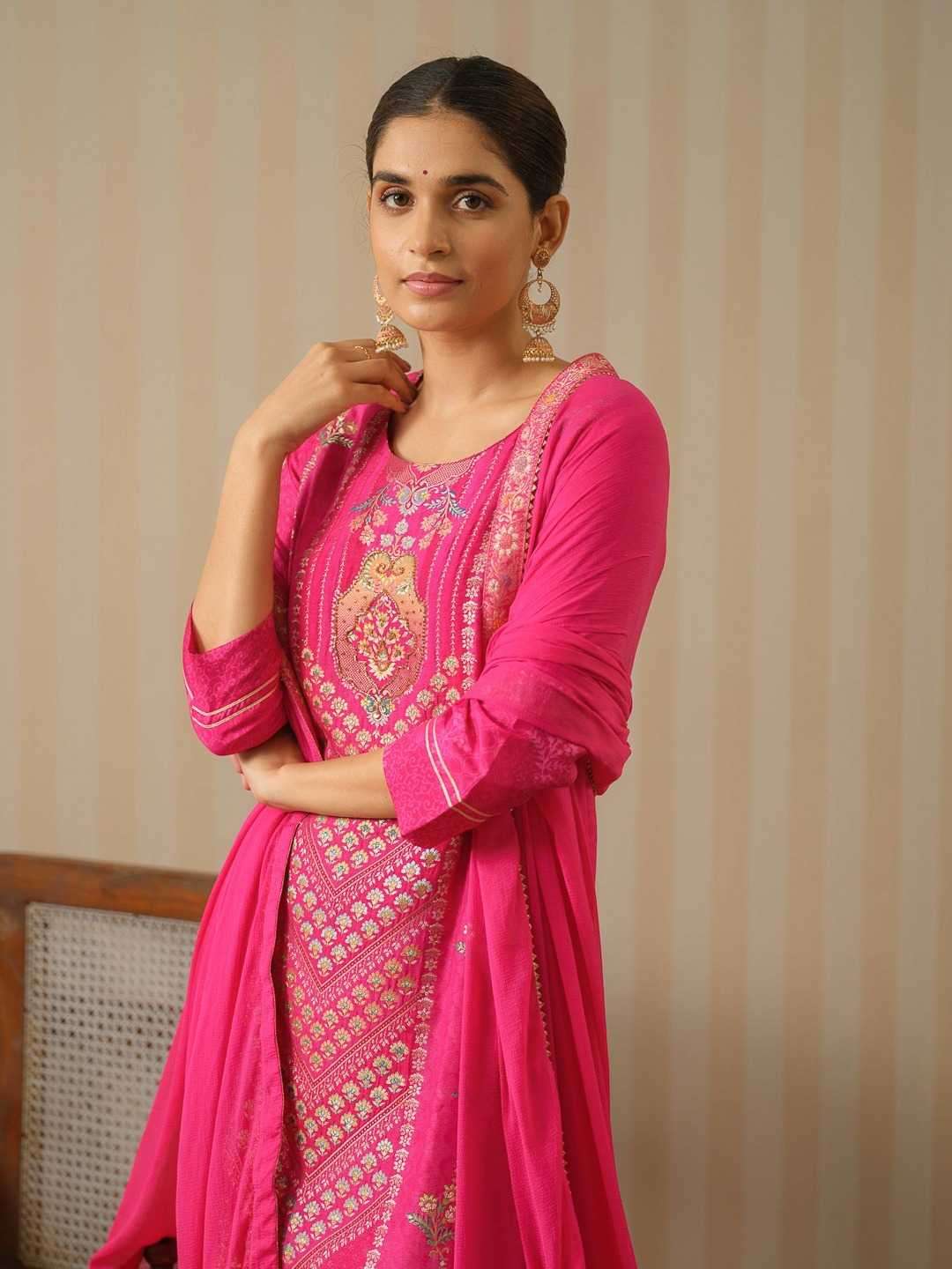 psyna 2365 pink hit designer dola silk fully stitch salwar suit 