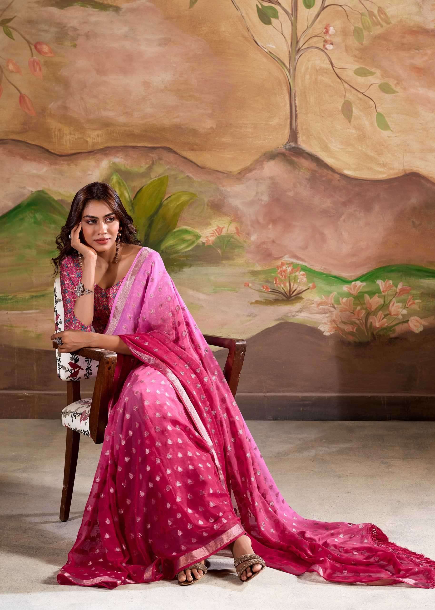 rajpath marigold silk series 540001-540006  Banarasi Butta Georgette saree
