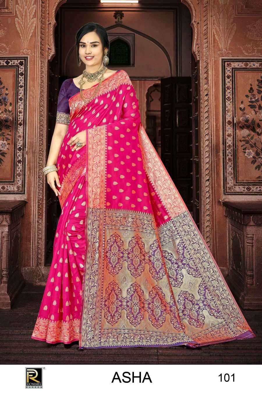 ranjna saree asha series 101-106 banarasi silk saree