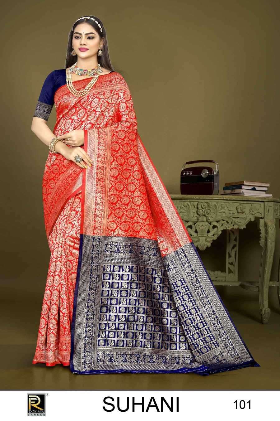 ranjna saree suhani-1 series 101-106 banarasi silk saree