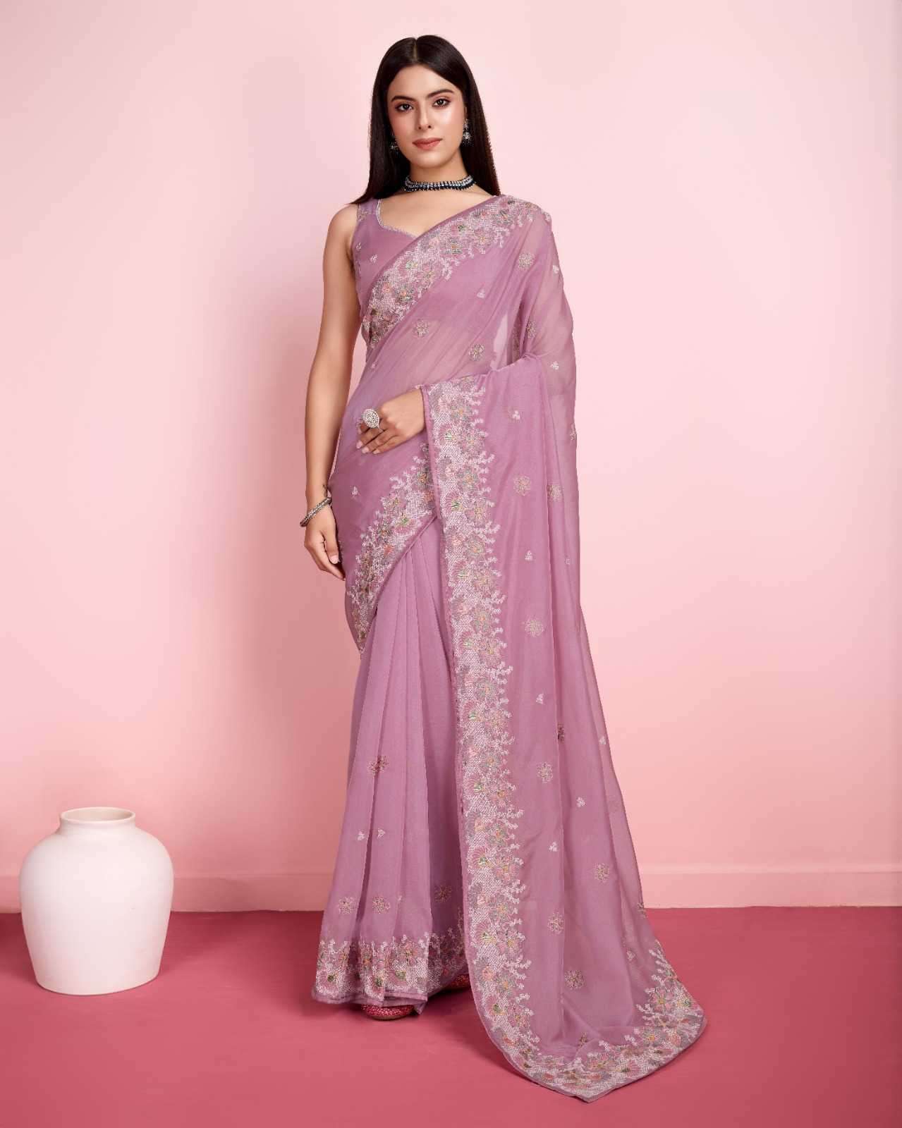 rashmika vol 2 Soft Organza embroidery saree