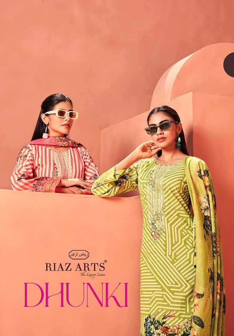 riaz arts dhunki series 2901-2906 pure karachi lawn suit 