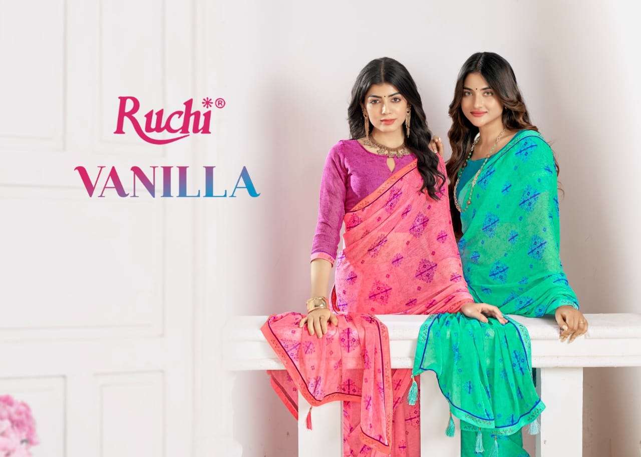 Ruchi Vanilla vol 5 series 31101-31103 Chiffon Saree