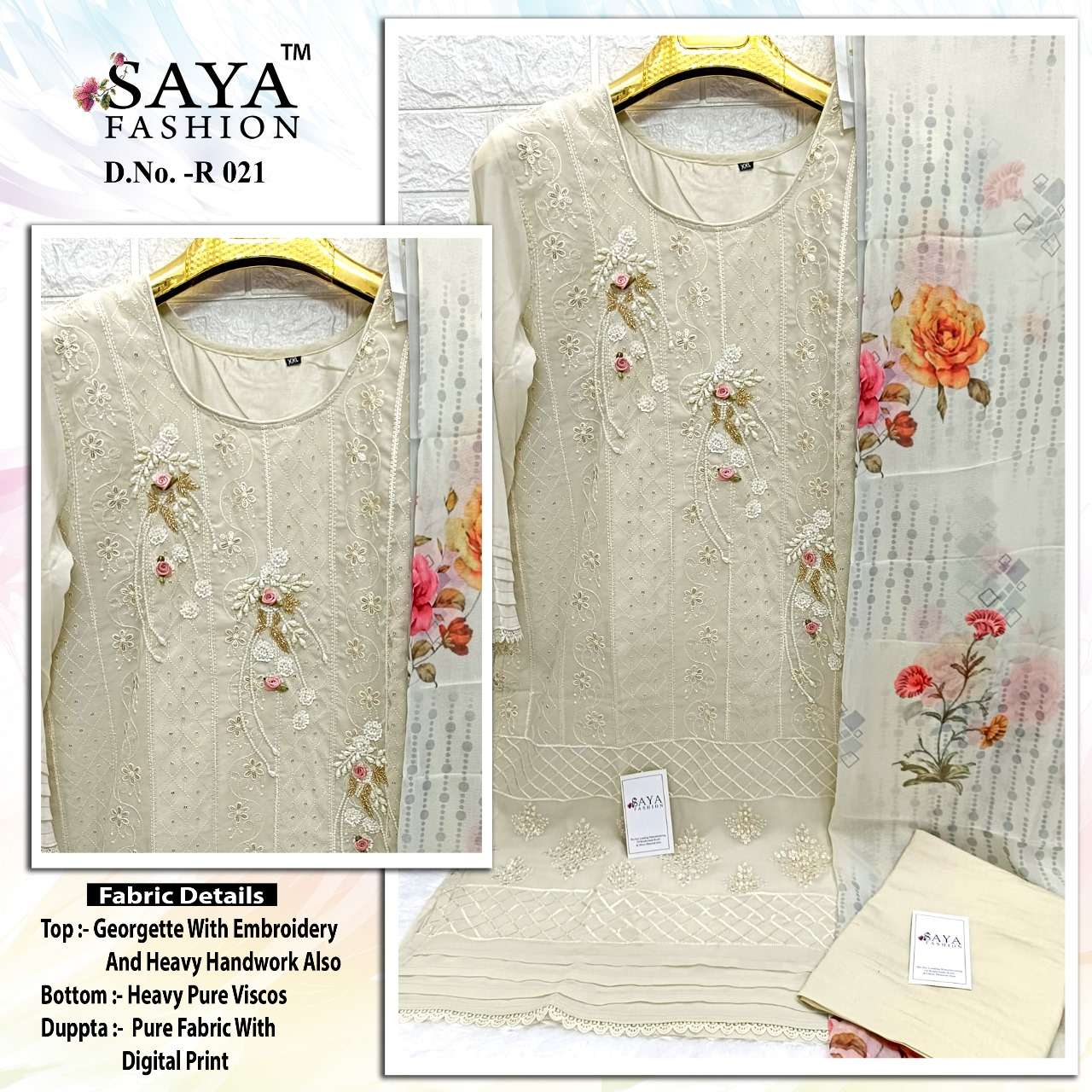 saya fashion R-021 GEORGETTE readymade suit 