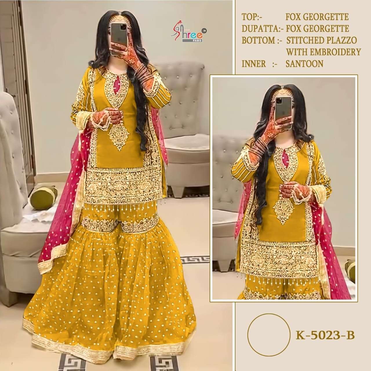 Shree Fab K 5023 B designer Fox Georgette suit