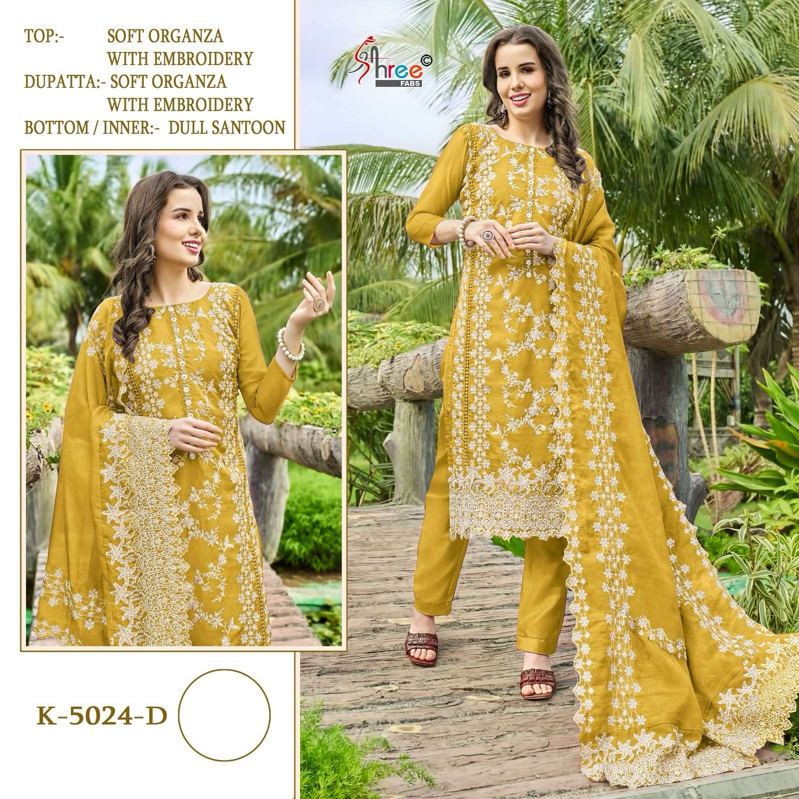 shree fabs K-5024 soft organza with heavy embroidery suit