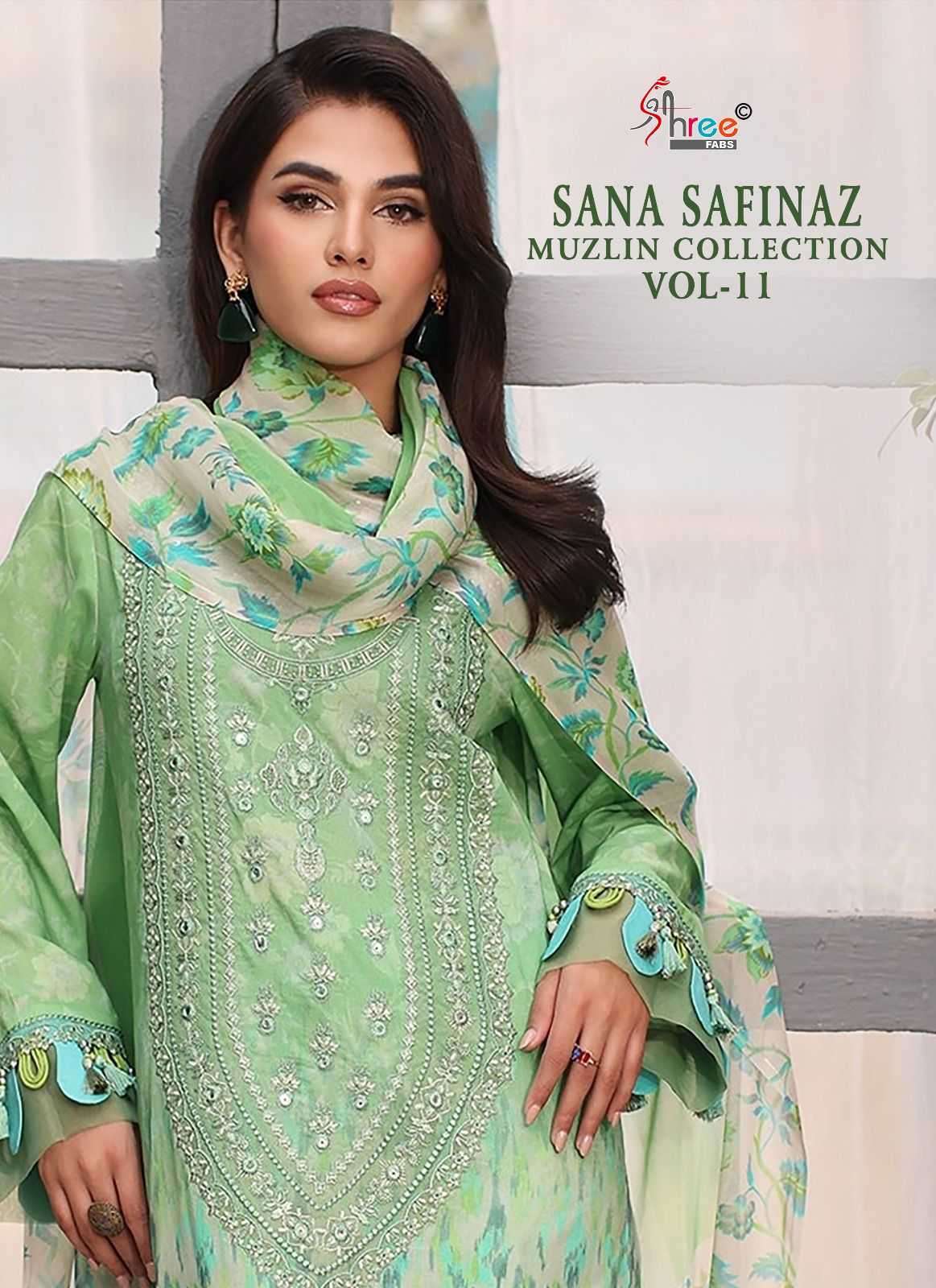 shree fabs sana safinaz muzlin collection vol 11 series 3564-3568 pure cotton suit