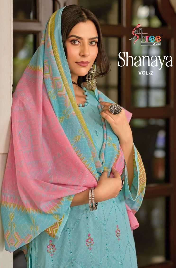 shree fabs shanaya vol 2 series 1001-1008 pure cotton suit 