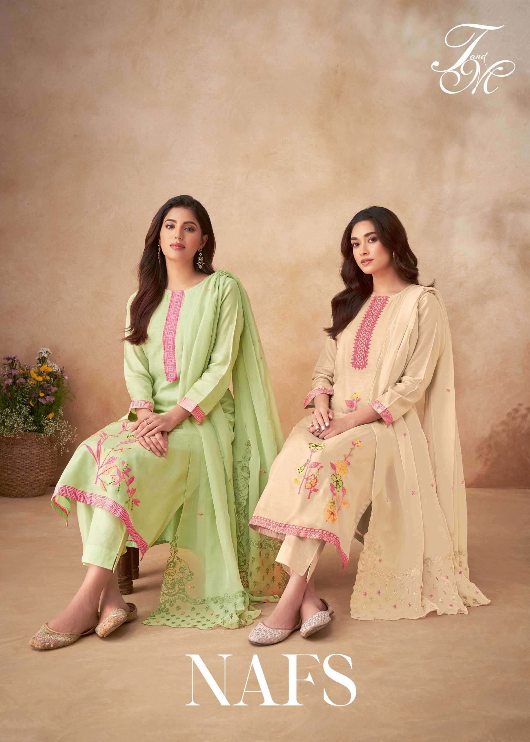 t&m present nafs fancy meenakari jacquard suit 