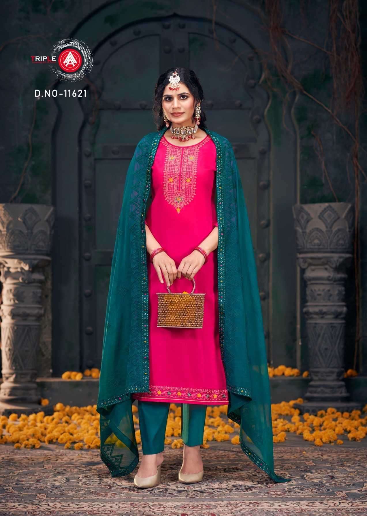 triple a noopur vol 2 series 11621-11626 Pure Jam Cotton suit