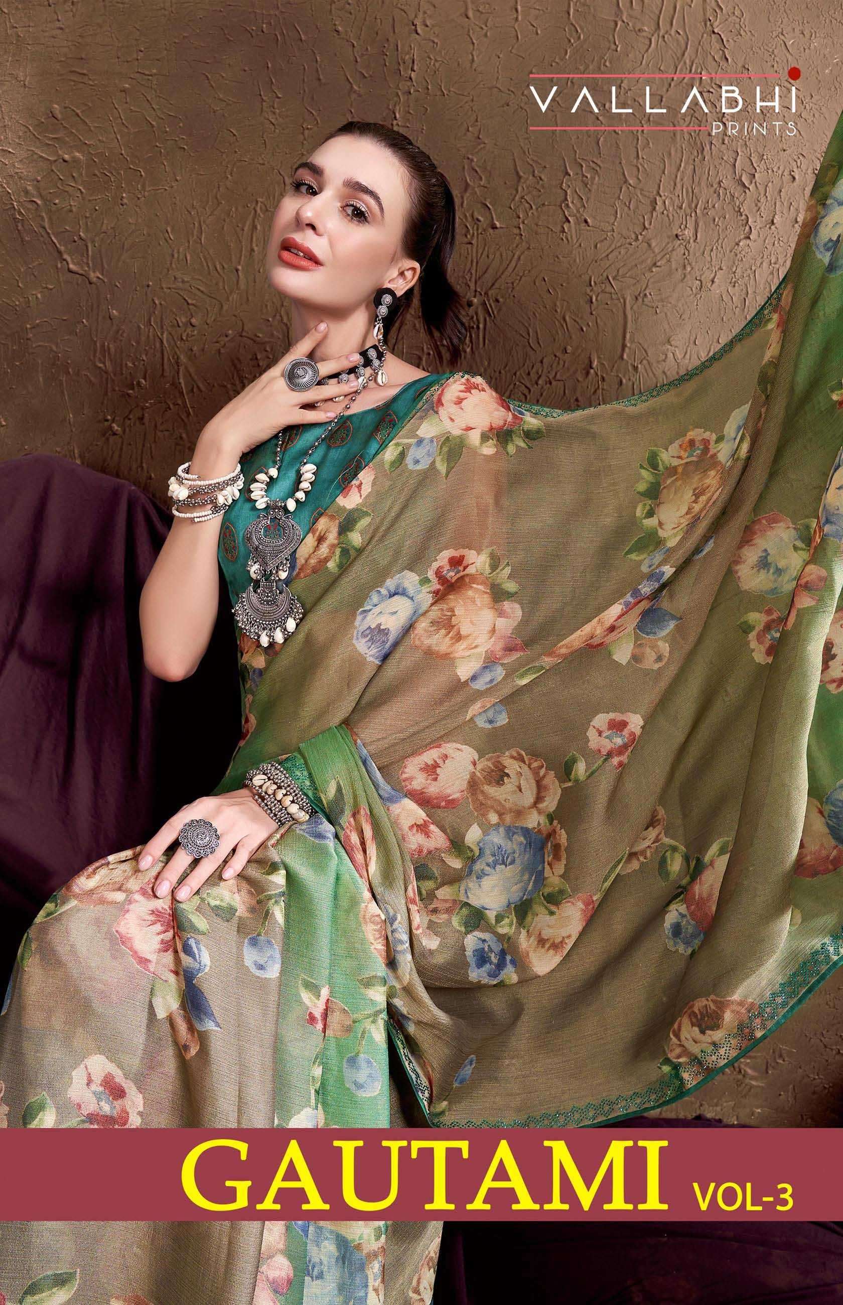 vallabhi prints gautami vol 3 series 22871- 22876 brasso saree