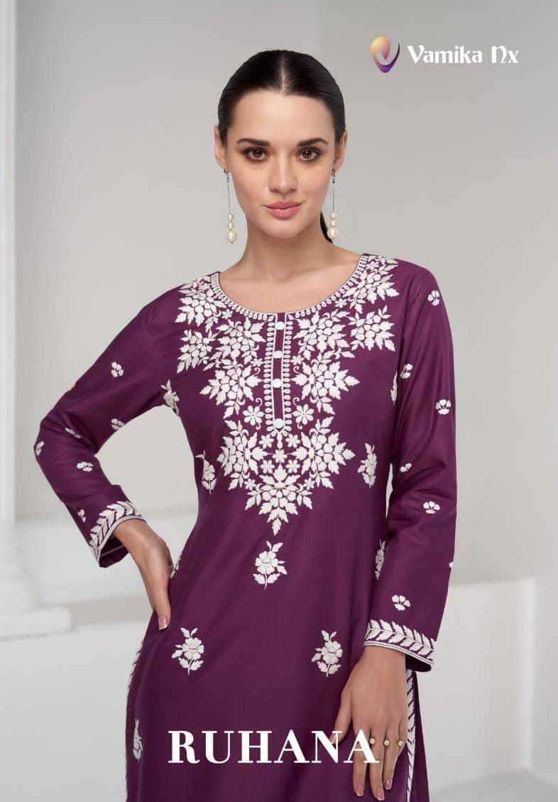 vamika nx ruhana series 2401-2406 heavy rayon kurti 