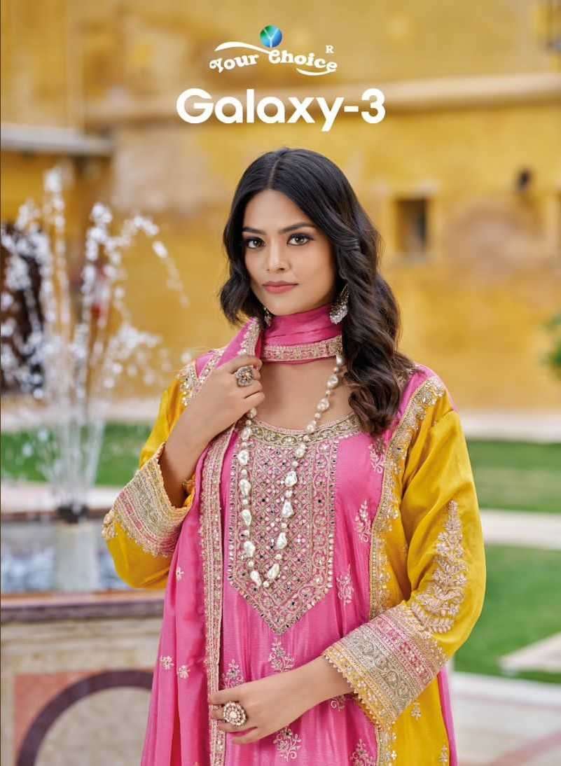 your choice galaxy vol 3 series 1001-1003 pure Chinon readymade suit 