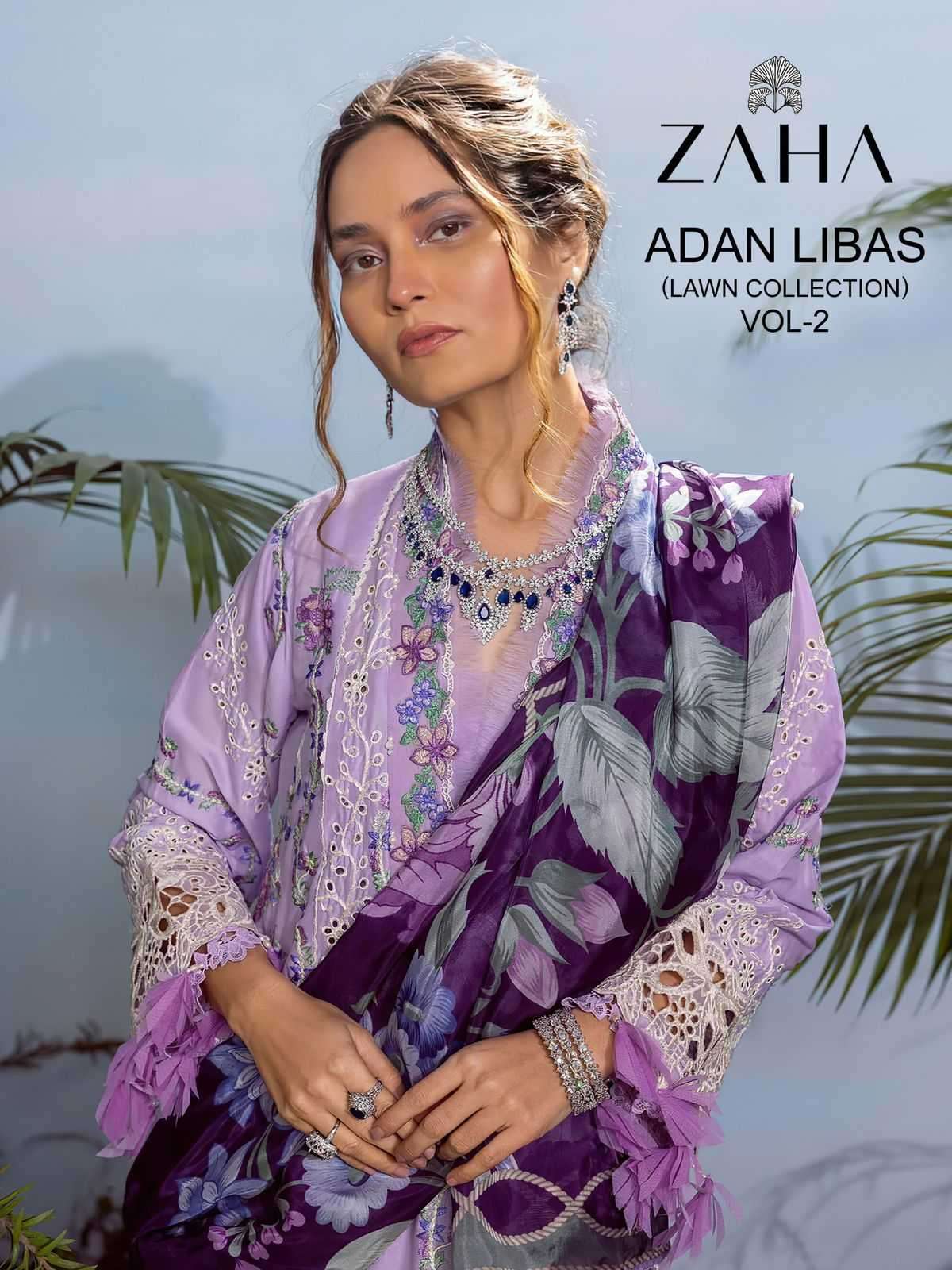 zaha adan libas vol 2 series 10311-10313 pure cambric cotton suit