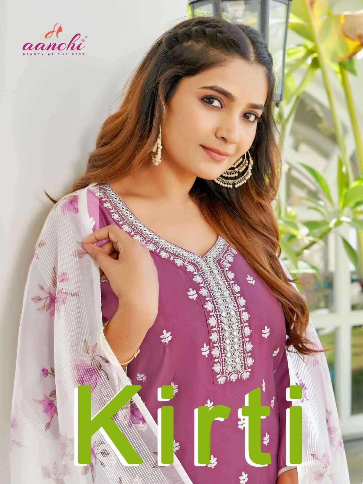 aanchi kirti series 1001-1004  Roman Silk readymade suit  