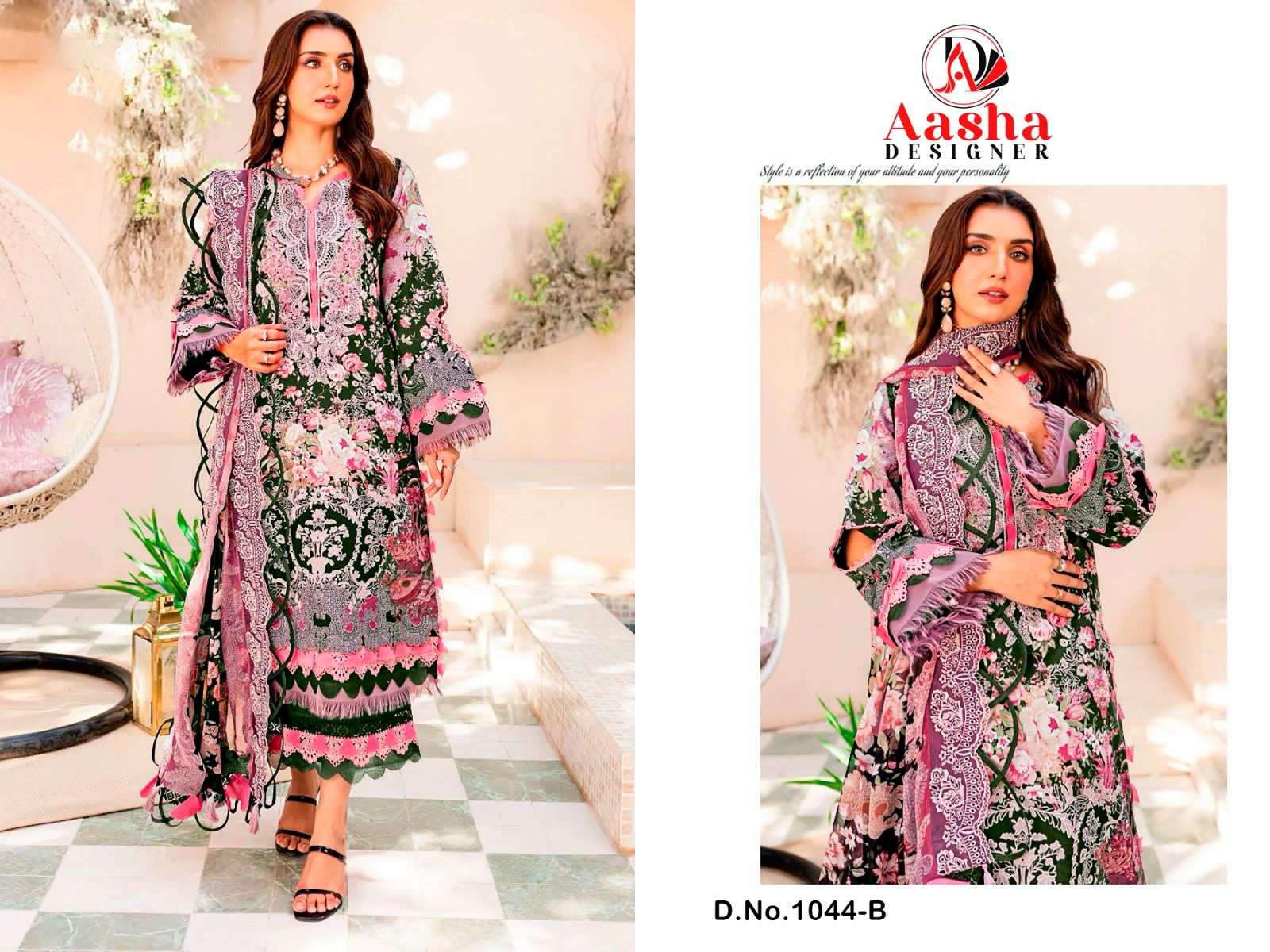 AASHA DESIGNER NEEDLE WONDER VOL-1 1044 A,B,C,D,E,F designer Pure Cotton suit