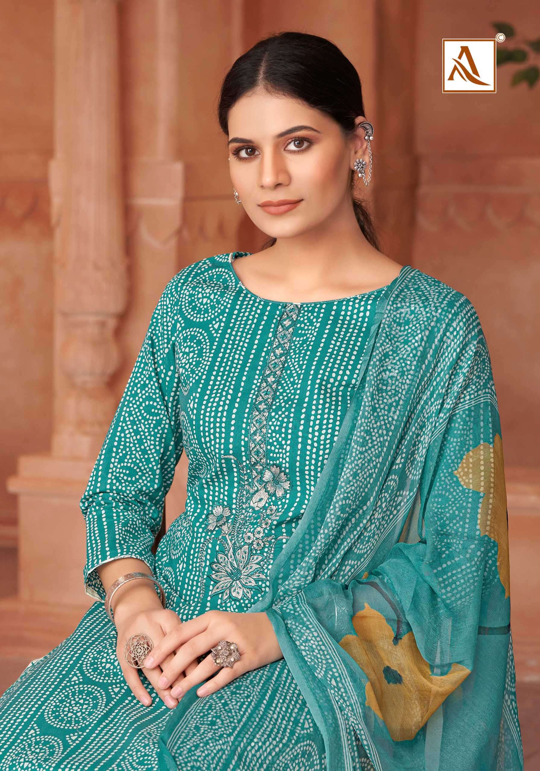 alok dream patiyala series 103001-103004 Cambric Cotton suit