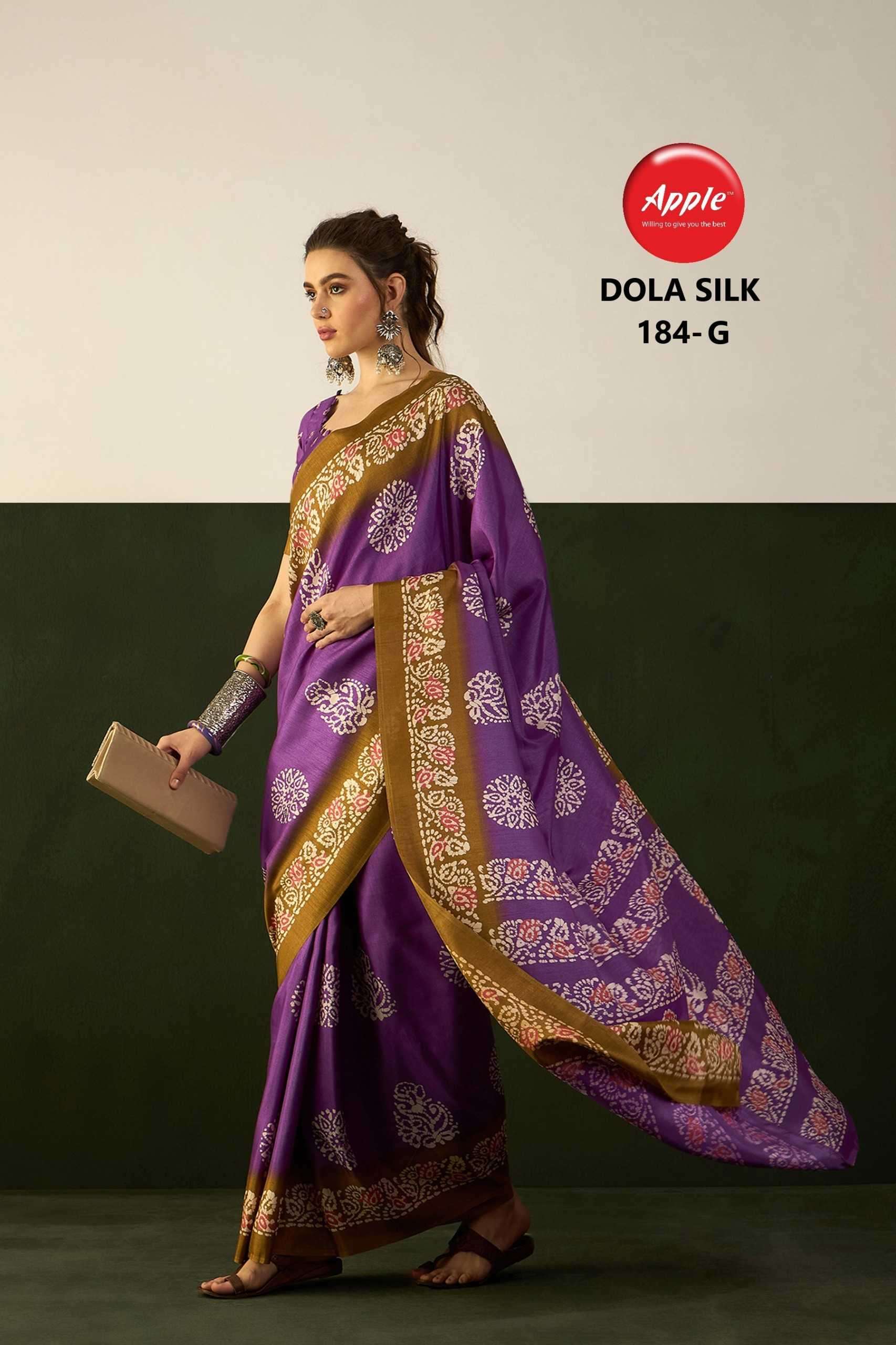 apple dola silk184 series dola silk printed saree