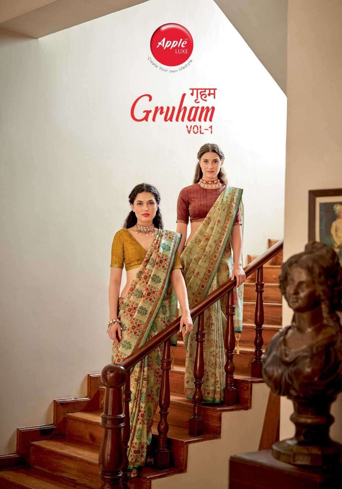 apple gruham vol 1 series 101-108 banarasi saree