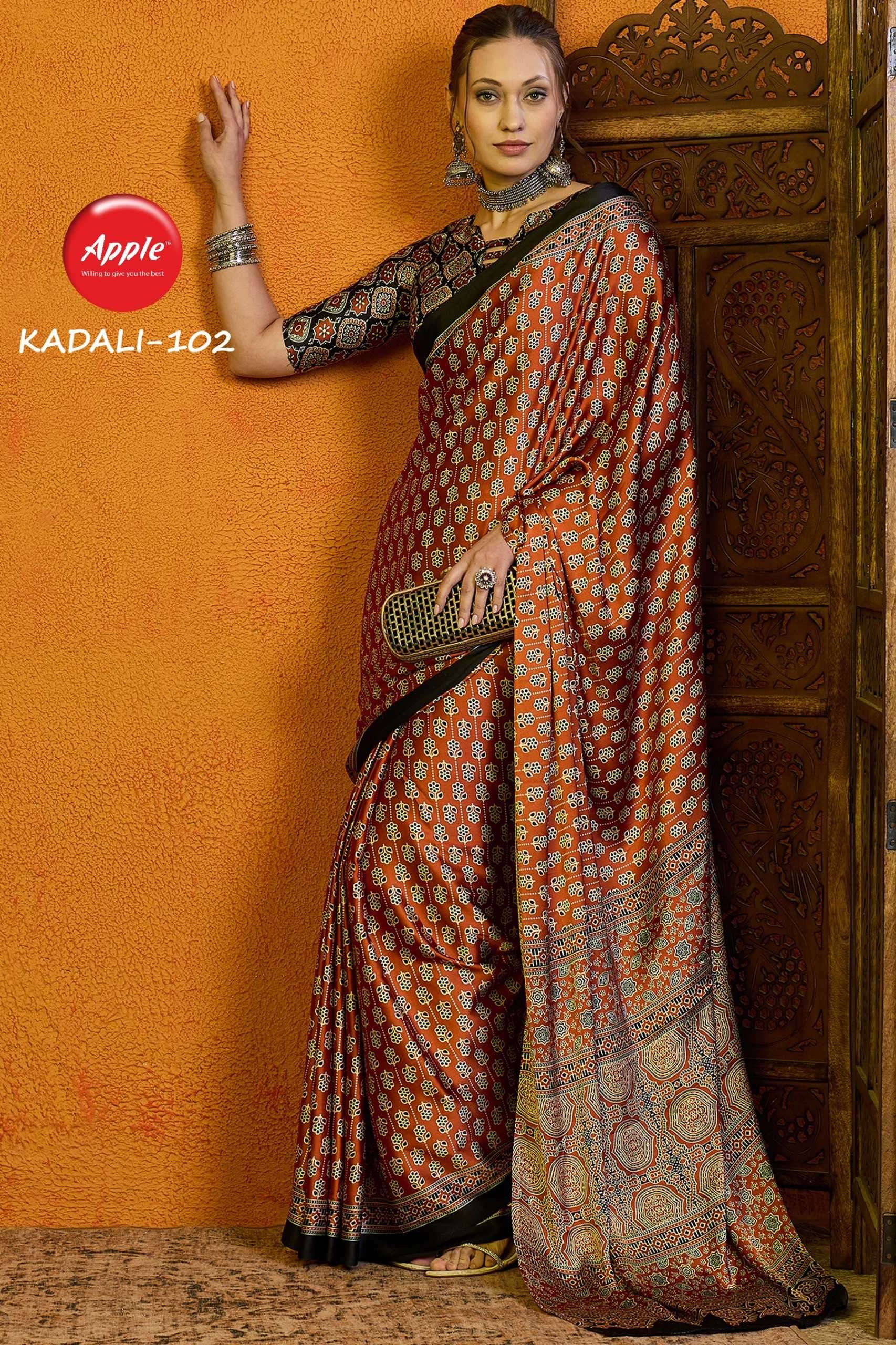 apple kadali vol 1 series 101-108 modal satin saree