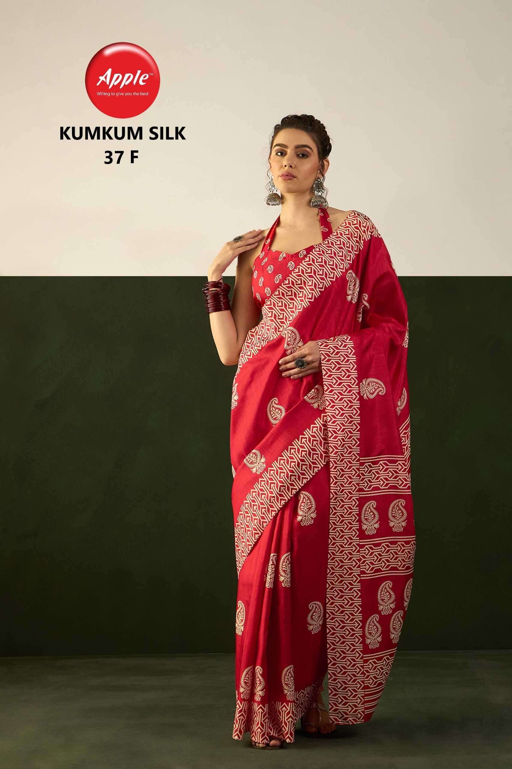 apple kumkum silk 37 kumran silk saree