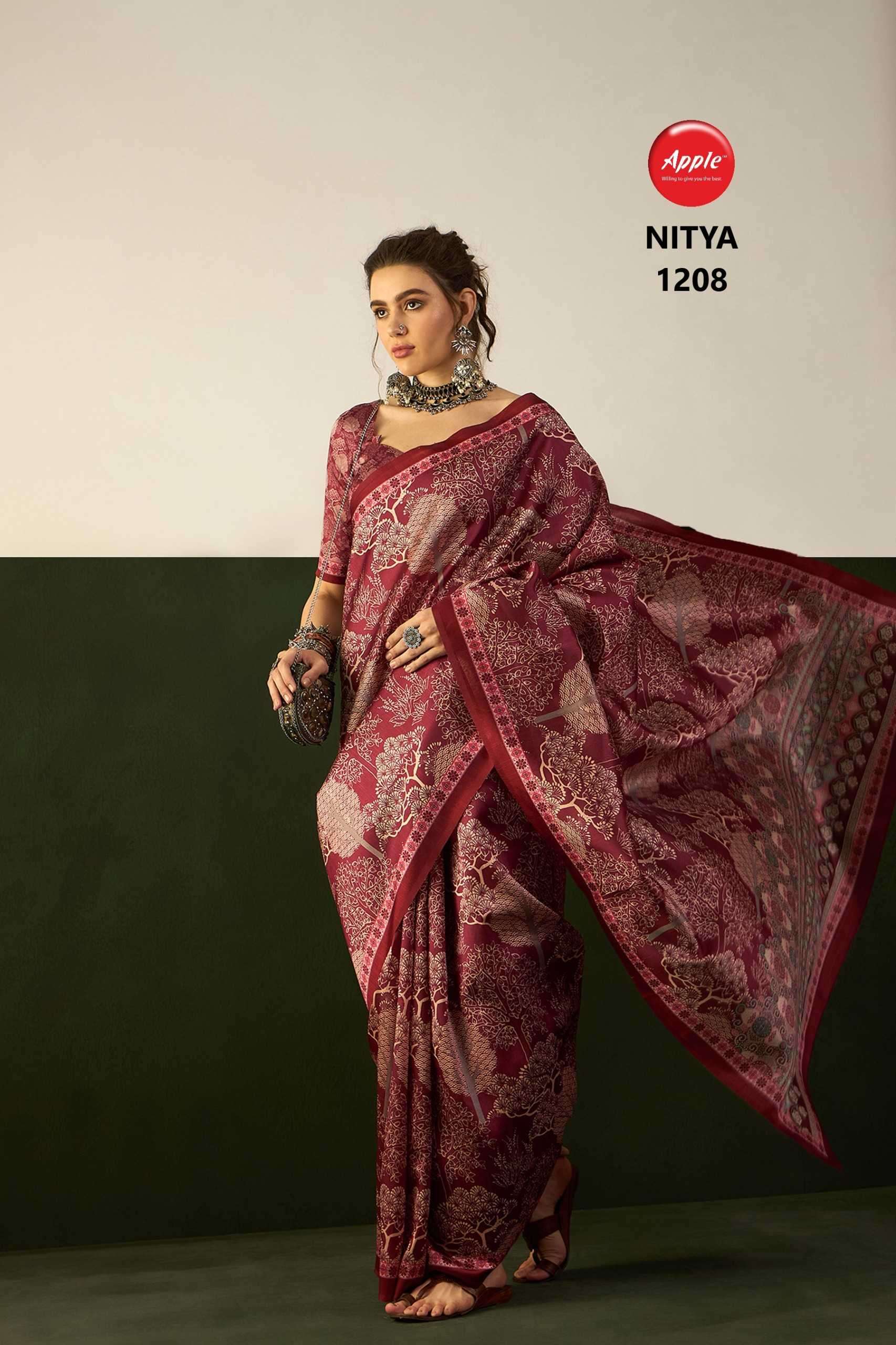 apple nitya silk vol 12 series 1201-1208 bhagalpuri silk saree