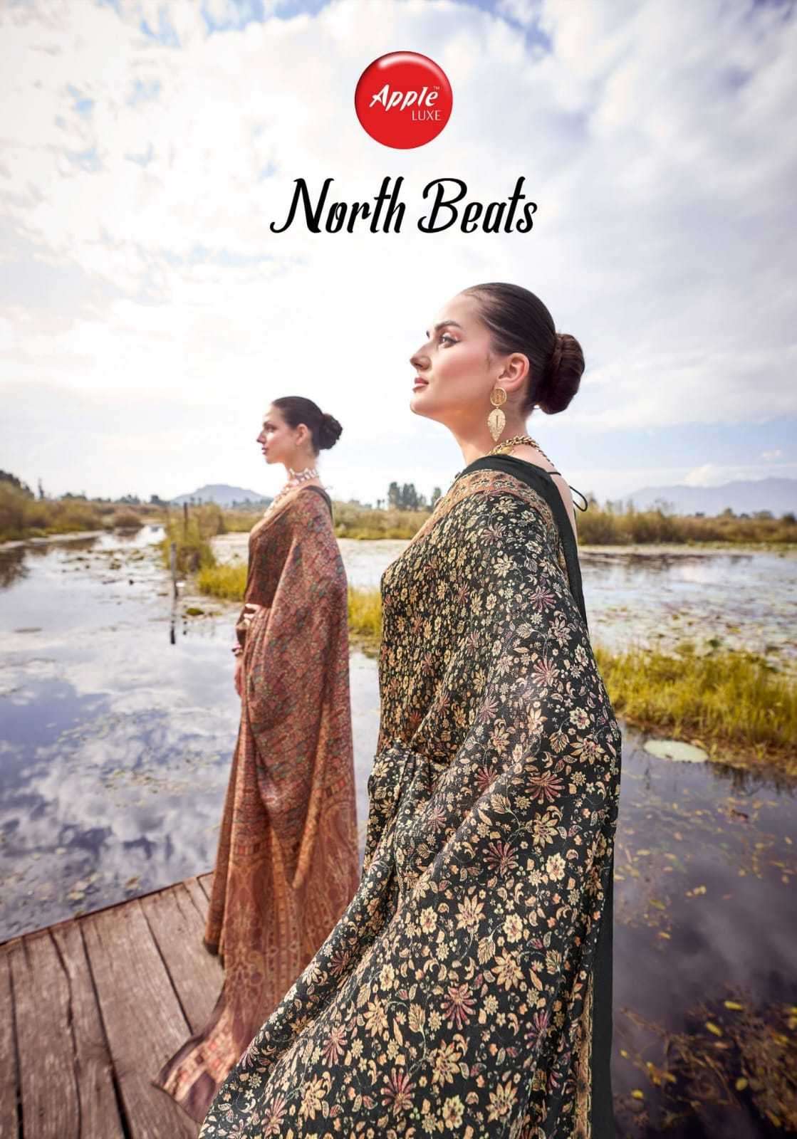 apple north beats vol 1 series 1101-1108 pashmina silk saree