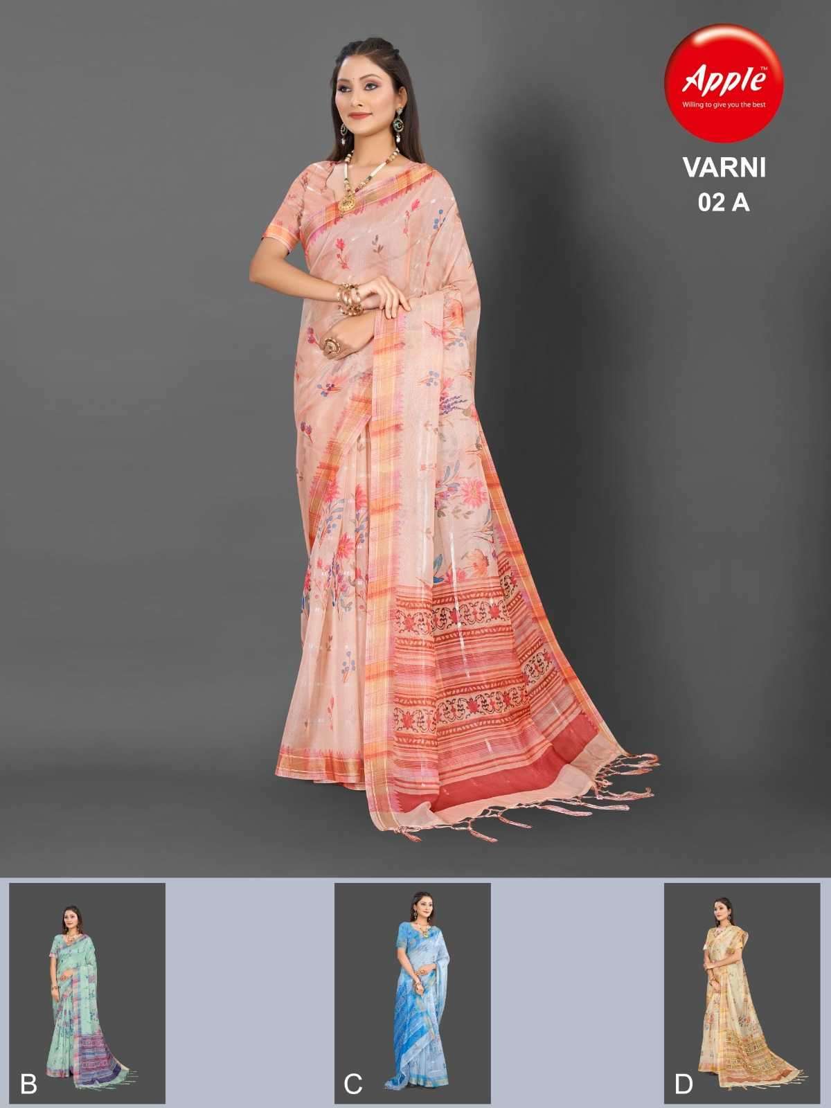apple presents varni vol 2 sparkle cotton saree