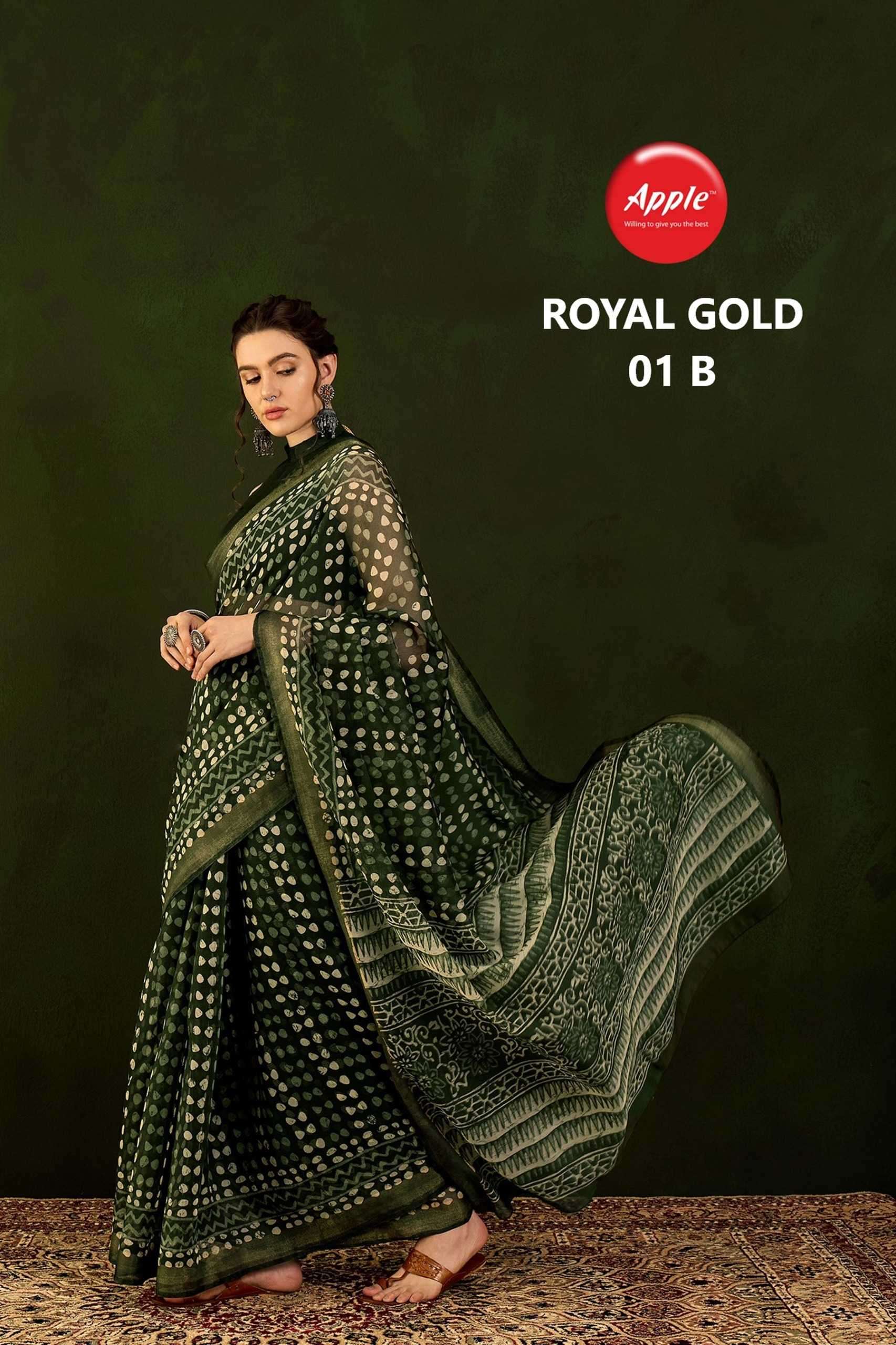 apple royal gold vol 1 series 01 cotton saree