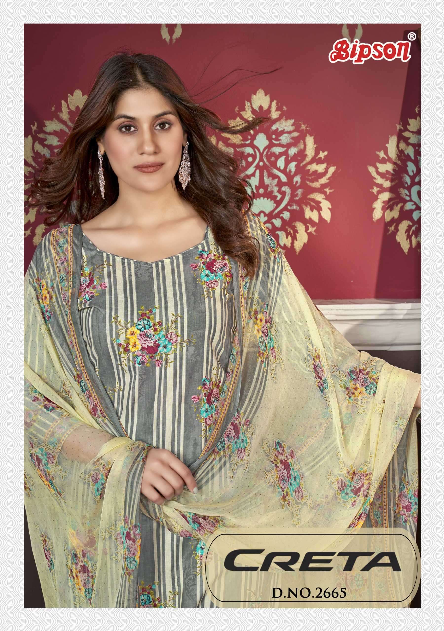 bipson prints creta 2665 Pure Cambric Cotton suit