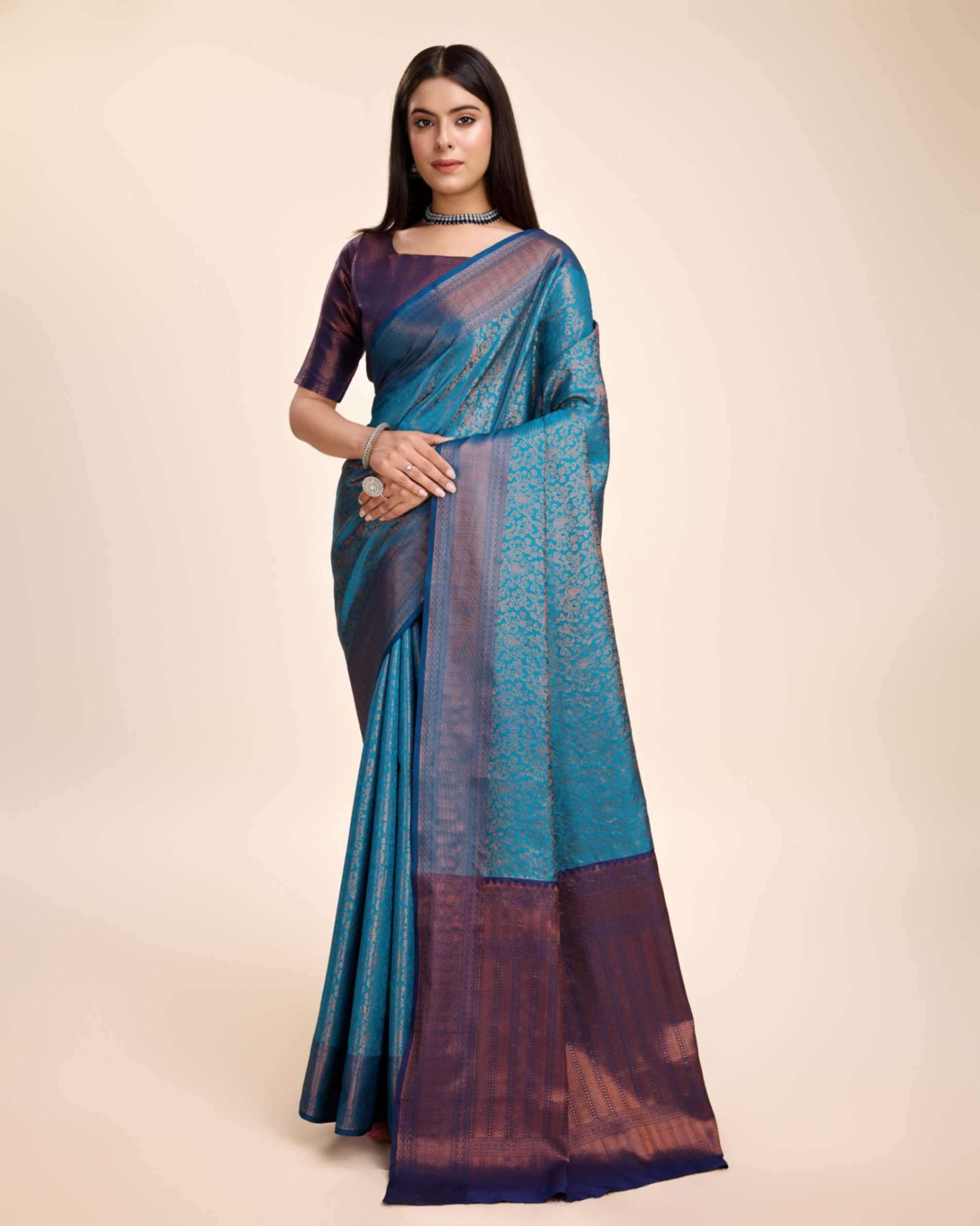 BT-10 Soft Kanjivaram silk Saree with unique all over zari saree