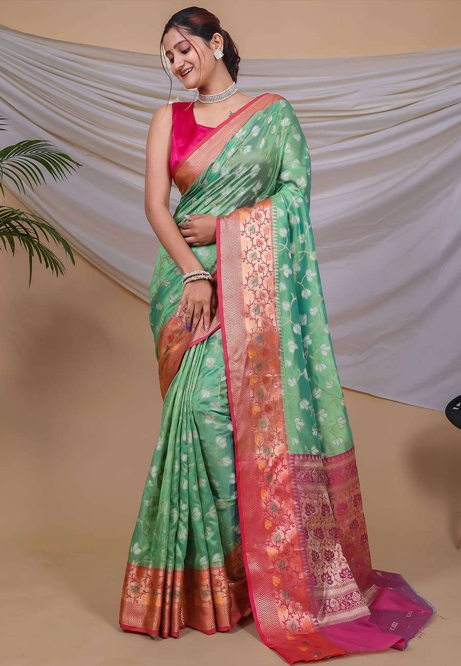 BT-53 EKTA designer Organza Weaving Saree