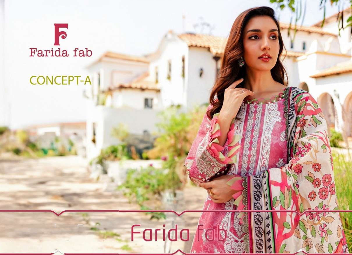Farida Fab Concept-A series 1001-1006 Pure Heavy Lawn Cotton suit