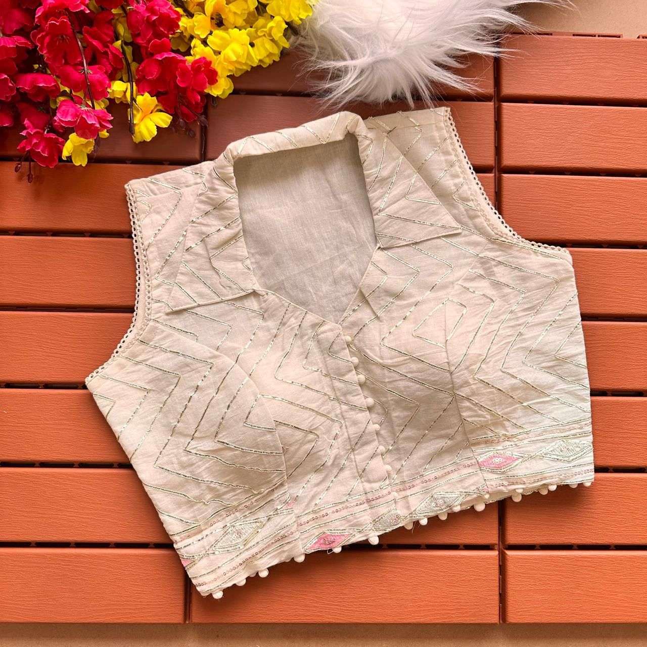 HKS _ KHADI_5 designer Havy Khadi Embroiddery blouse